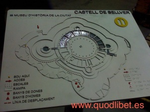 Plano 3d tactil braille Castillo de Bellver Palma de Mallorca